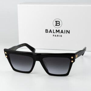 Balmain Men Sunglasses Titanium Black Gold Grey Cat Eye B-V BPS-121A-54